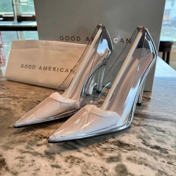 Good American CINDER-F*CKING-RELLA PUMP “glass” Cinderella Clear Heel Sz 6.5 - Picture 5 of 8